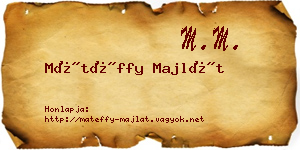 Mátéffy Majlát névjegykártya